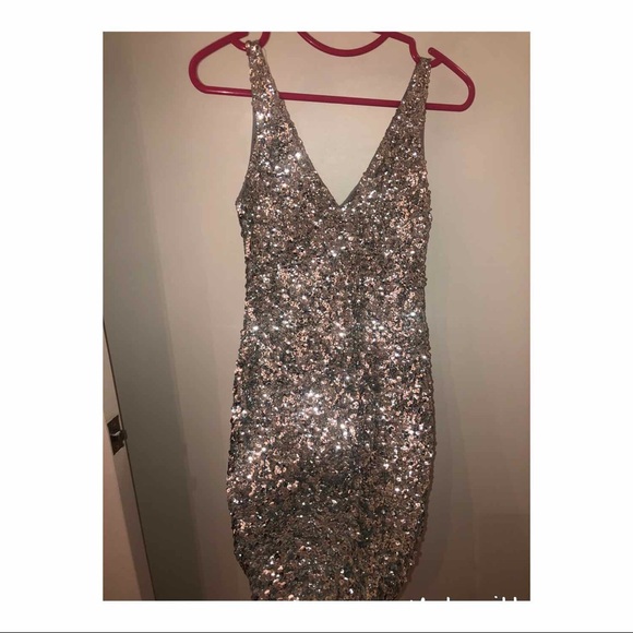 Silver sequin glitter dress - Picture 1 of 9
